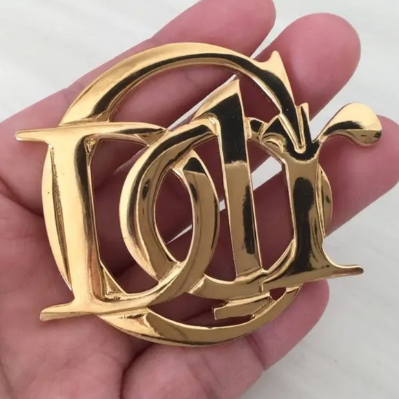 Rare Dior Vintage C Large Logo Brooch Pin Charm Logo - Picture 3 of 8